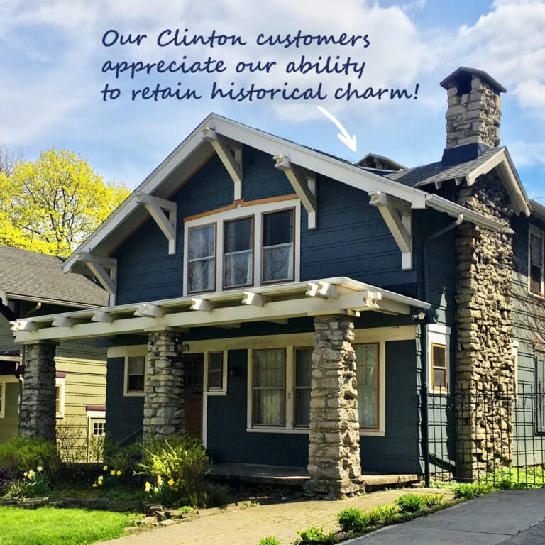 Clinton, Ohio Craftsman Bungalow home with roof repaired.