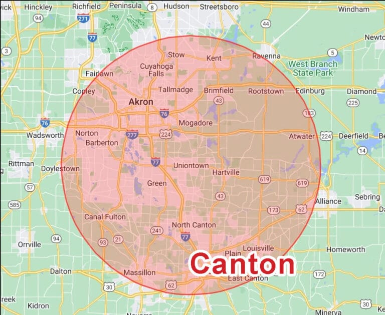 Canton, OH map service Area
