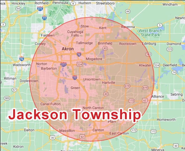 Jackson Township in Ohio on a map
