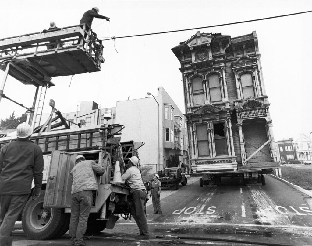 Victorian style home moving