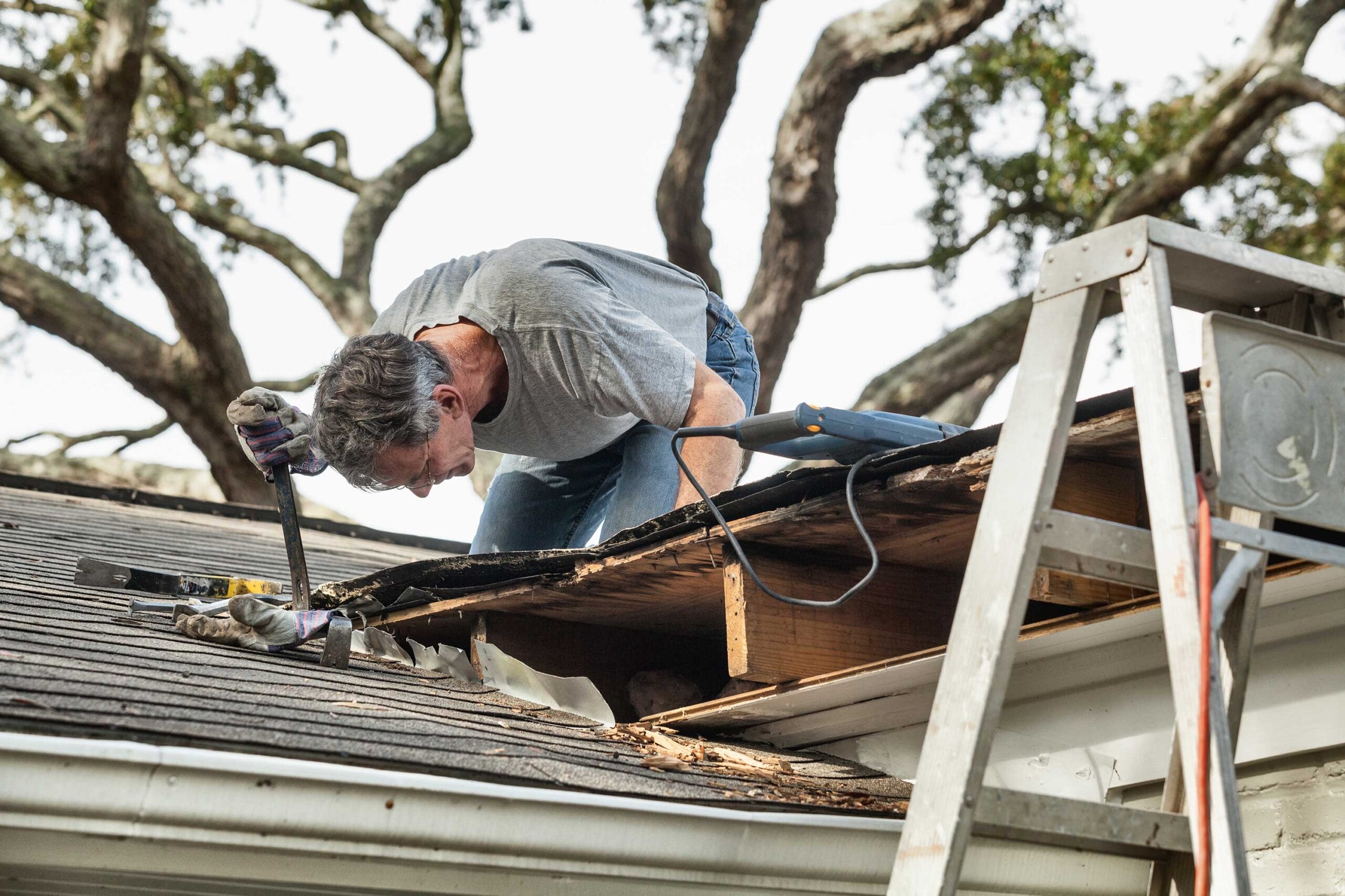 storm damage roof repair in Akron
