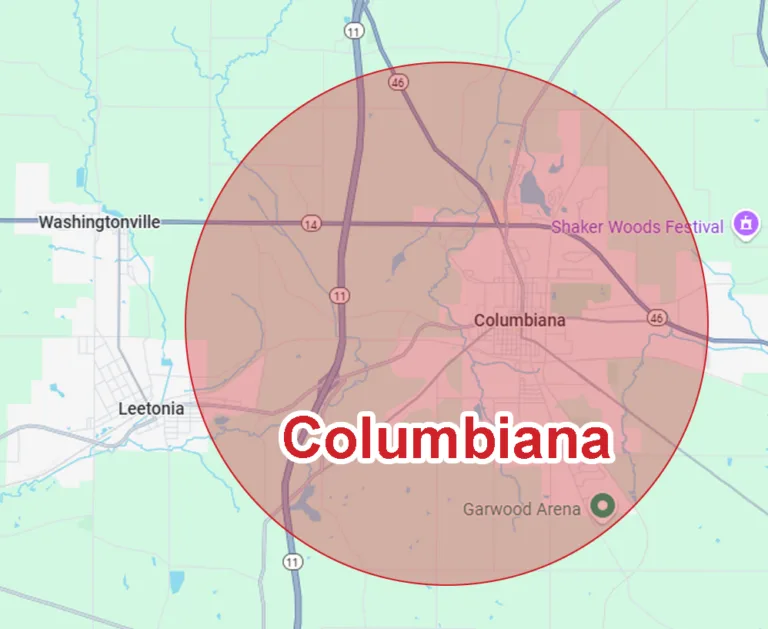 Columbiana, OH service area of Eagle Eye Roofing LLC