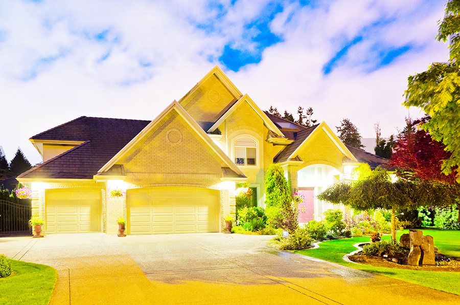 Home-at-dusk-lights-on