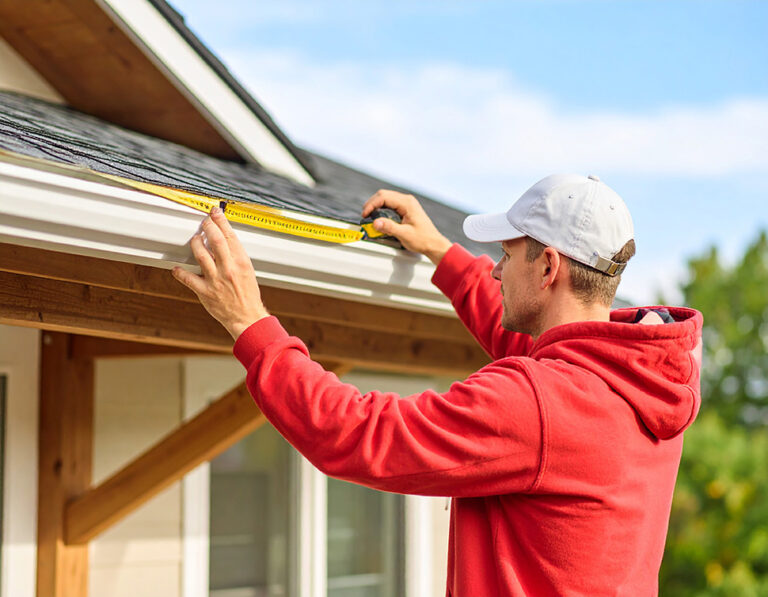 Measure-roof-length-gutters