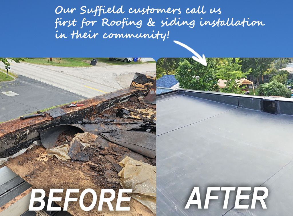 Suffield-Ohio-before-versus-after-flat-roof-replacement